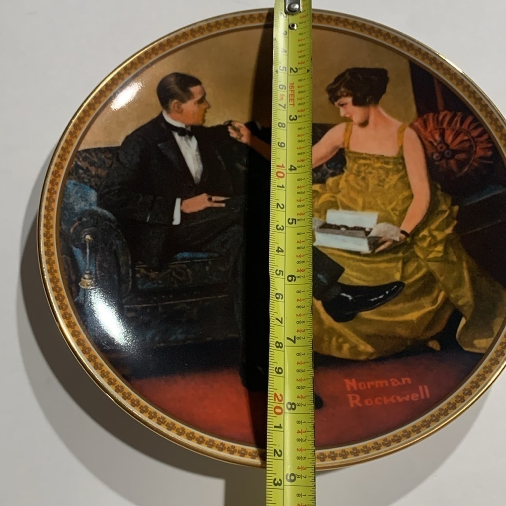 Edwin M Knowles Vintage Normal Rockwell Collectible Plate.Flirting in the Parlor - Picture 4 of 5